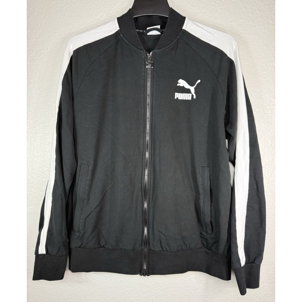 Puma Iconic T7 Black Track Jacket Full Zip Long Sleeve Men's L